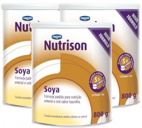 Kit Dieta Enteral Danone Nutrison Soya para Desnutrição 3 unidades
