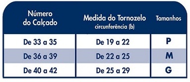 Tabela de Medidas Meia Sigvaris Audace