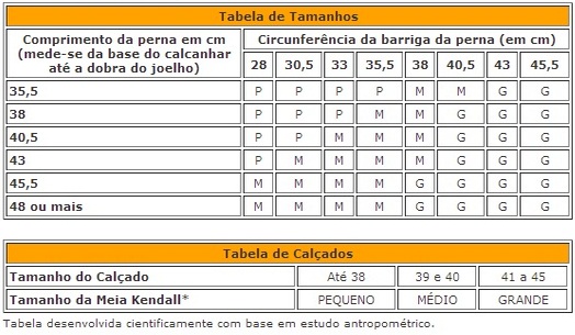 Meia Elástica Masculina 3/4 - Kendall - Suave Compressão 